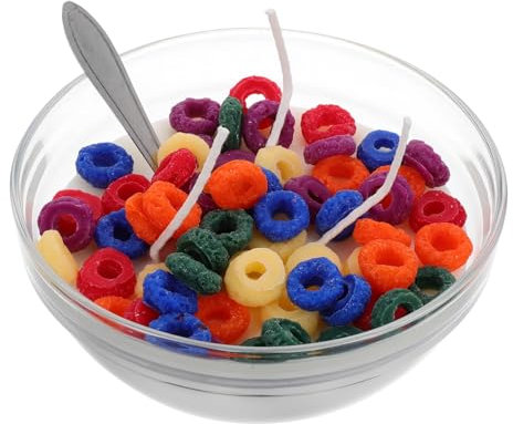 SEWOART Cereal Bowl Candle Soy Aromatherapy Candles Funny Novelty Scents Party Favor Unique Creative Home Decor Metal Spoon