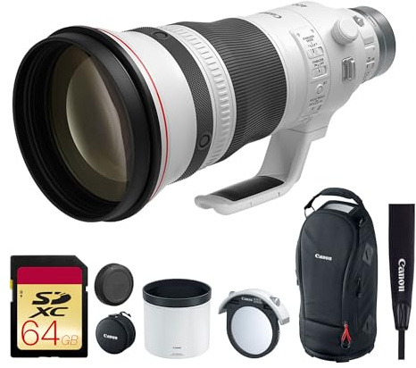Canon Obiettivo RF 400 mm f/2,8 L è USM – Super-teleobiettivo Prime con apertura f/2.8, stabilizzazione dell'immagine per fotografia sportiva e fauna selvatica (5053C002) + scheda di memoria da 64 GB