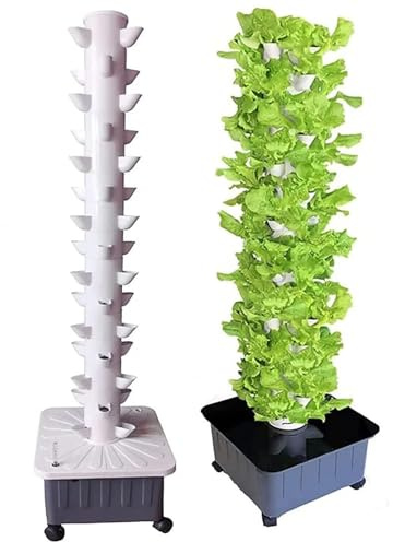 Torre idroponica, Torre idroponica da 45 Capsule, Kit di Coltivazione aeroponica, Sistema di Coltivazione per Cucina Domestica con Pompa e Serbatoio dell'Acqua Mobile