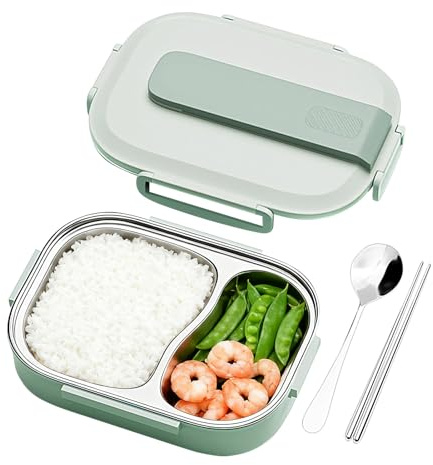 1L Thermal Lunch Box For Hot Food Kids, Portable Insulated Stainless Steel Lunch Box With Cutlery Set, Leakproof Hot Foods Containers For Separating Food Adults Student Children Work Office Picnic