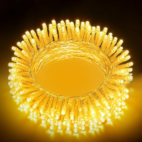 EcoNour String Lights 100 LED 10m String Tree Lights for Indoor & Outdoor Warm White Decorations Fairy String Lights for Xmas Garden Bedroom & Party | Mains Powered Clear Cable