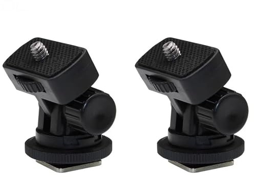 Maxmoral 2PCS Black Live Monitor Bracket Quick Release Universal 1/4 Inch Screw Hot Shoe Mount Flash Stand Cold Shoe Tilt 180 Degrees Adjustable Fill Light Video Shooting Tripod