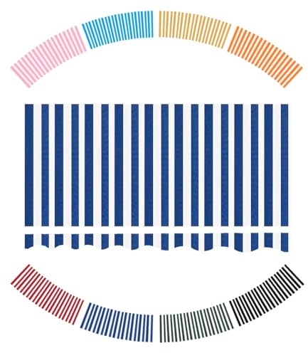 6 m wasserdichter gestreifter Markisenstoff, Ersatzdach – großer manueller einziehbarer Sonnenschutz für Fenster und Tür (blau, 5 x 4 m)