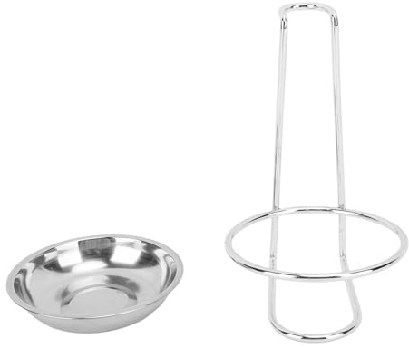 Soporte vertical para cucharones de sopa, reposacucharas de acero inoxidable para la cocina, estante organizador de utensilios que ahorra espacio con diseño de fácil acceso para ol (Plata con 1 plato)