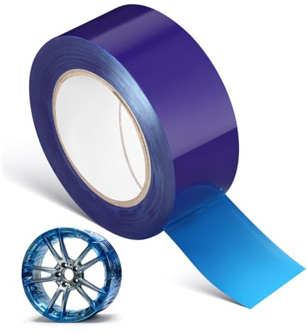 BETOOKY Nastro Autoadesivo Protettivo Blu PE per Cerchioni Auto, Larghezza 5,2 CM, Pellicola Antigraffio per Pneumatici, Protezione Resistente per Ruote di Auto e Moto