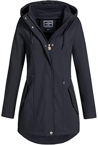 Eight2Nine Damen Softshelljacke LETN-041 Kurzmantel mit Kapuze