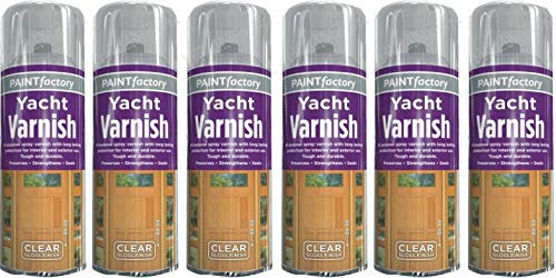 6 x All Purpose Yacht Varnish 400ML - Professional Gloss Finish Spray Wood Color Paint