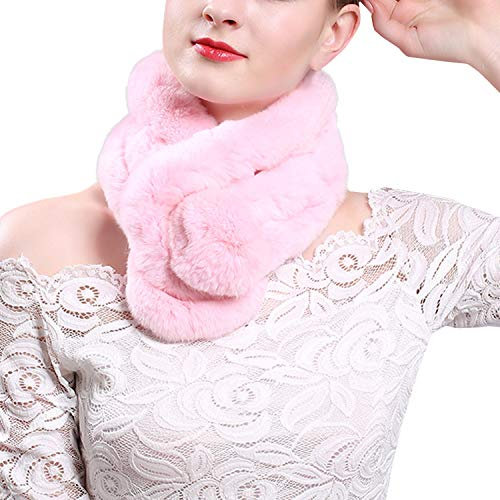 Damen-Halswärmer aus Kunstfell, einfarbig, für Hochzeit, Party, Halswärmer, rose, Length66-69cm/26.0-27.2 Width13cm/5.1