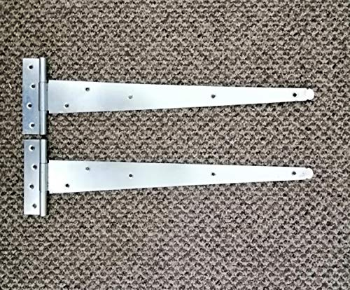 Charnières de porte de jardin en zinc de style vintage Suffolk (45,7 cm) (paire de charnières en T de 45,7 cm)