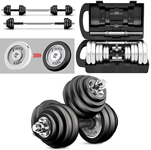 AKT 15KG / 20KG / 30KG Hantel Set - Gewicht Einstellbar Galvanisierende Hantel mit Edelstahlstange Heimfitnessgeräte zum Gym Workout Bodybuilding Training, Geschenkpaket,30Kg(15Kgx2)