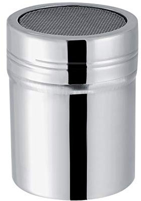 GOTOTOP Flour Shaker Small Chocolate Shaker Stainless Steel Mesh Powder Sifter Sugar Salt Shaker for Kitchen Drinks Baking DIY Cappuccino Coffee Kitchen Craft(M)