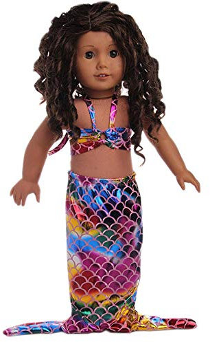 Aeromdale Puppen-Meerjungfrau-Kleidung, Neckholder-Kleid, Set für 45,7 cm, American Girl, 43 cm, Puppenzubehör, nur Spielzeug, Puppen-Kostüm – # D – 1 Set