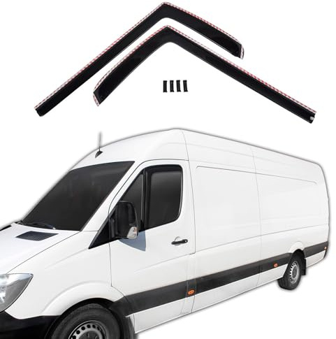 SCOUTT J&J Automotive GP Windabweiser passend für Volkswagen Sprinter 2006-2018 2tlg, Vorne und Hinten Regenabweiser Passform Getönt Schwarz