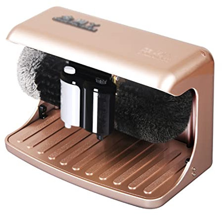 Q-FFL shoe polisher machine Electric Shoe Polisher with Induction Dust Removal, Automatic Professional Shoe Shine, Shoes Cleaning Brush Tool for Home Hotel (Color : Gold)