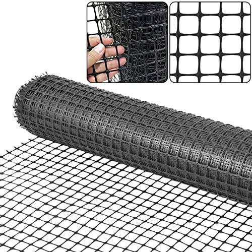 Garden Fence Barrier Fencing for Dogs,1x20m Snow Fence Plastic Mesh Fencing Roll[Heavy Duty] Safety Temporary Fencing,Garden Mesh Border Fence Reusable for Yard Vegetable Poultry Rabbit Chicken-Black