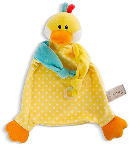 NICI Schmusetuch Ente 25 x 25 cm – niedliches Schnuffeltuch ab 0 + Monaten, Kuscheltuch für Mädchen, Jungen & Babys, 48890, tolle Geschenkidee, beige