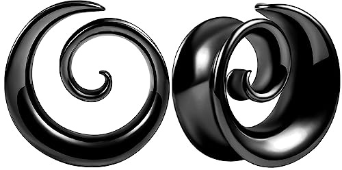 Vankula Ear Flesh Tunnel Saddles Plug Spiral Rostfritt Stål För Sträckt Expander Öronpiercing 8 mm till 25 mm, 22mm(7/8), Metall