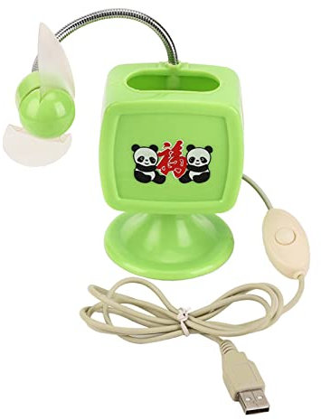 Wisecoco Ventilador De Escritorio Plegable, 2 En 1 Flexible, Alimentado por USB, Verde, Lindo, Pequeño, ABS, 5V, Ventilador Portátil, Pequeño Ventilador De Escritorio para Oficina, Hogar, Estudio