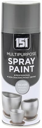 Inspired Essentials All Purpose Aerosol Spray Paint 400ml Quick Drying Spray, Fast Dry and Excellent Coverage for Metal, Wood, Plastic and More (1, Metallic Silver - 151)