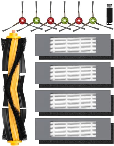 12 Stück Zubehör für Ecovacs Deebot N8, T8, Ersatzteile für Ecovacs N8/ N8+/ N8 Pro/ N8 Pro+/ N7,T8/ T8+/ T8 AIVI/ T8 AIVI+/ T8 MAX,T9/ T9+,ozmo 950 920,1 Hauptbürste, 4 Filter, 6 Seitenbürsten