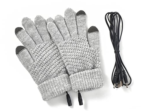 wuitopue Heated Gloves for Kids Boys Girls Smart USB Rechargeable Electric Thermal Converter Gloves Windproof Mittens Outdoor Sports Skiing Winter Keep Warm Comfy Loose Gloves