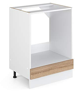 Vicco Unterschrank R-Line, Sonoma, 60 cm | mit Großnische, ohne Arbeitsplatte, zur Aufbewahrung von Reinigungsgeräten und Haushaltsutensilien