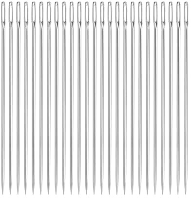 QUARKZMAN 25 Agujas de Coser a Mano, Longitud de 2 Pulgadas, Agujas de Costura de Ojo Grande, Agujas de Metal Fáciles de Enhebrar para Coser y Remendar