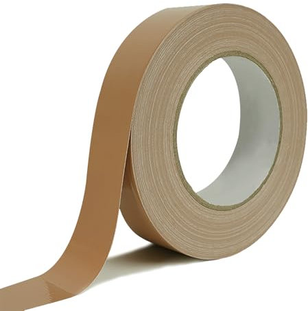 Rusoz Nastro Corazzato Extra Forte, 20 m X 25 mm Nastro Adesivo In Tessuto Marrone Strappabile Nastro Telato Per Riparazioni Duct Tape Impermeabile Per Pipes, Carpets, Sigillatura, Riparazione