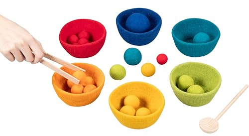 goki 58342 - Farbsortierspiel Sorterino - aus hochwertigem Wollfilz und Holz - goki Evolution - Montessori-Spielzeug - Made in Europa