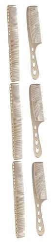 Healeved 6piezas Peines De Acero Inoxidable Para Estilizar Cabello Peine De Masaje Para Uso Casa y Salón Dorado Grande Dorado