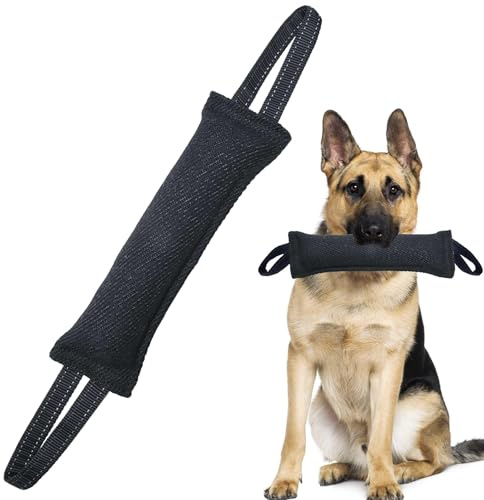 lomdung Bite Tug Juguete para Perro con 2 Asas Resistentes, Juguete para Morder para Perro con Tiras Reflectantes, Juguete Interactivo para Perro, para Entrenar Tira y Afloja y Hacer Ejercicio