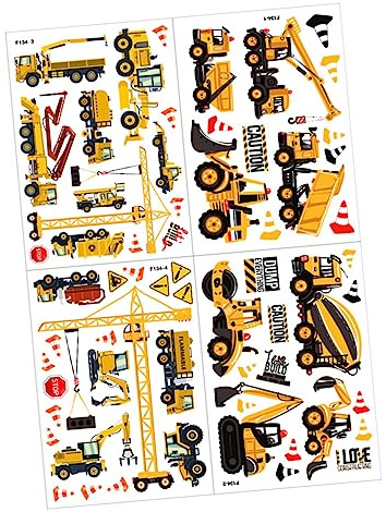 TOYANDONA Kinderzimmer Wandtattoo Baufahrzeuge Aufkleber Pvc Selbstklebend Wohnzimmer Dekoration Kindergarten Wandaufkleber Satz Zufälliger Stil