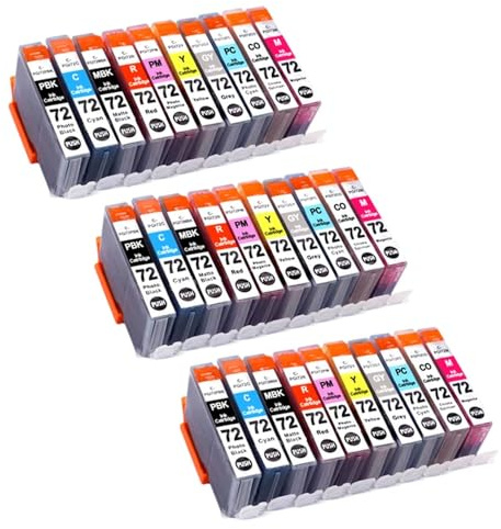 QWsdR Kompatible Tintenpatronen Kompatibel mit 72 PGI 72 PGI-72 PGI72 Kompatibel mit Pro-10 Pro-10s Tintenstrahldrucker, 1 bis 5 Sätze(PGI-72-3set)
