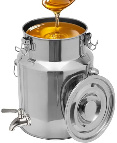 Adima Secchio Di Vino Secchio Bricco per latte in acciaio inox Brocca di Latte Con Rubinetto E Coperchio Sigillato per latte e vino liquido 5L/9L/14L/18L/22L/24L/28L,28L