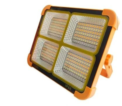 Lampe Solaire Portable 100 W/1000 W, projecteur Puissant Rechargeable for Tente, Lampe de Camping avec Batterie Externe de Secours(100W)