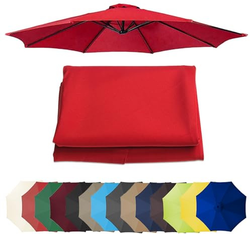 Auvent De Rechange Pour Parasol 3.0m/3.50m, 6 Baleines/8 Baleines Toile De Rechange Pour Parasol Déporté, Dessus De Parapluie De Remplacement Pour Parasol De Jardin Terrasse Plage
