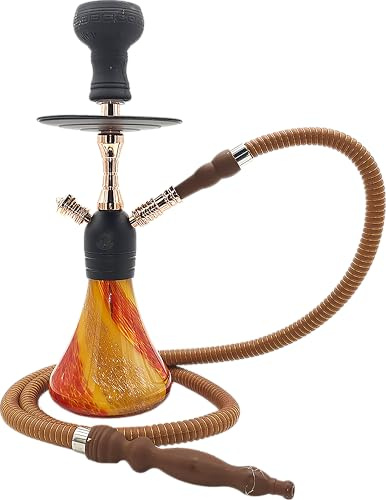 Pharaohs Beaker Hookah Set – 16 Hookah with Handmade Glass Base – Complete Kit (Desert)