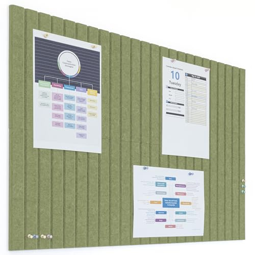 SOMEDA® Pinnwand Filz 6er Set – 30x30cm | 1,2cm dick & hochdicht | Geräuschdämmend & rückstandsfrei | inkl. Klebepads | Filzplatte für Büro, Home-Office, Kinderzimmer, Küche (Lindgrün)