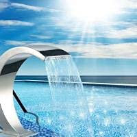 WDSOPK Fontana per Piscina in Acciaio Inox, Fontana A Cascata per Piscine Interrate, Giardino, Cascate per Esterni, Regalo da Giardino