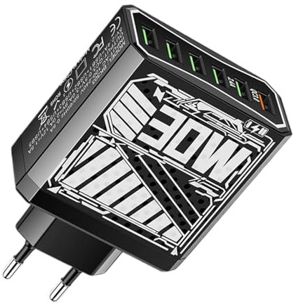 Adattatore di da Viaggio - Adattatore di Viaggio con Presa USB per Europa,Portatili 30W Stazione Multipresa con 6 Porte Accessori per Cellulare da Camera da Casa