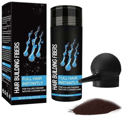 Streuhaar Zur Haarverdichtung, Haarfasern Pulver, Haarpuder Männe, Mit Applikator, Für Frauen Und Männer, Abdecken vondünner werdendem Haar oder Kahler Stellen, 27.5g (Schwarz)