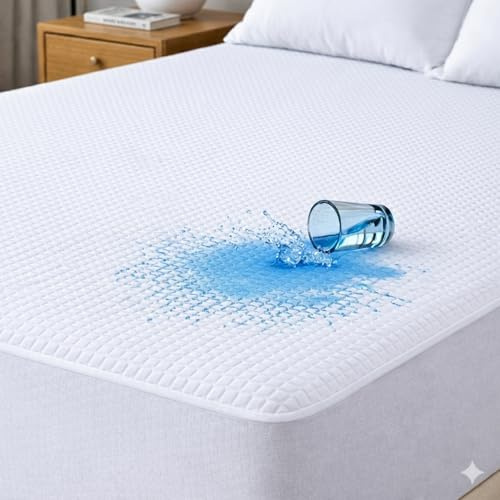 Protector Colchón 105x190/200 Fabricado en España, Cubre colchón Impermeable, Transpirable y Silencioso, Acolchado 350 g/m², Hipoalergénico Oeko-Tex, Ajuste Sábana Bajera