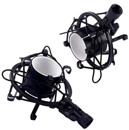 Soporte de Araña SA18 para Micrófono de Condensador, Metal Negro | Soporte de Micrófono Reducción de Ruido y Antivibración, Equipo de Grabación, Montaje Estable