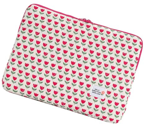 Sionhiuo Funda para Portátil - Funda Protectora para Portátil - Organizador Multifuncional 35.5 cm Estampado Floral Bonito para Mujeres y Niñas Interior Exterior y Transporte
