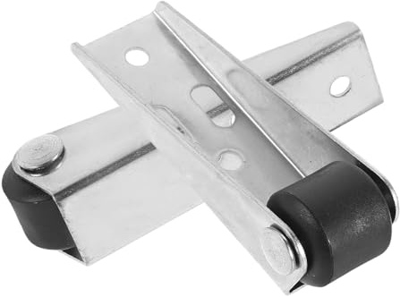 2 Satz Absenkbare Richtungsstützrollen für Holztore und Zaun | Silber, Galvanisiert und Pp Nylon, Lochabstand 30mm, für Garten und Hof