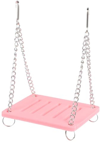 BAZEITFLOW Balançoire pour Hamster en Bois Et Métal Jouet D’intérieur Petit Animal Taille Compacte Accessoire Ludique pour Hamster Domestique
