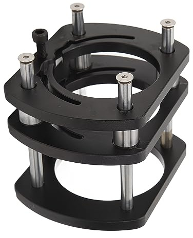 Fockety Base Elevadora Para Fresadora, Base de Aleación de Aluminio Negro Para de Elevación de Mesa de Fresadora Con Varilla de Soporte de Acero Inoxidable, 4 Mordazas de Sujeción