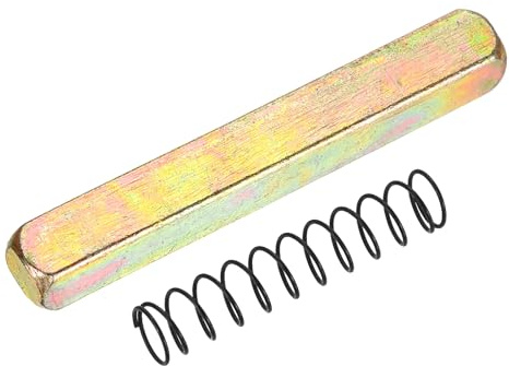 sourcing map Axe de bouton de porte, 60 mm, barre d'axe de poignée de porte de rechange avec ressort, bouton droit vintage, pièces de rechange pour serrures mécaniques, ton doré
