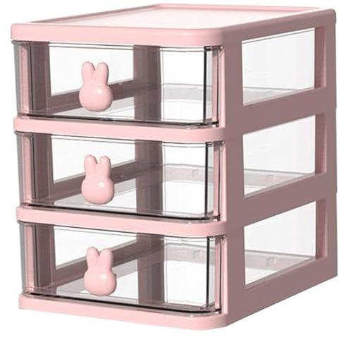 Kawaii Makeup-organiserare med låda, 3 lager, Kawaii, pennhållare för kontor, skola, hem pennhållare