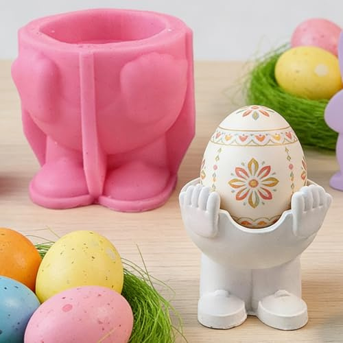 ALEFBET Moule en silicone pour coquetiers - Moule en silicone de Pâques - Moule en plâtre pour Pâques - A9490
